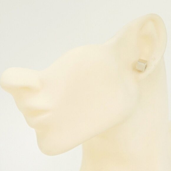 Tiffany & Co. Cube Square Stud Earrings Silver 925 Auth w/Box m1153-3 - Picture 2 of 6